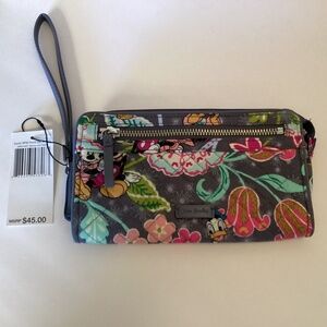 New with tags Vera Bradley Disney Mickey and Friends RFID Front Zip Wristlet